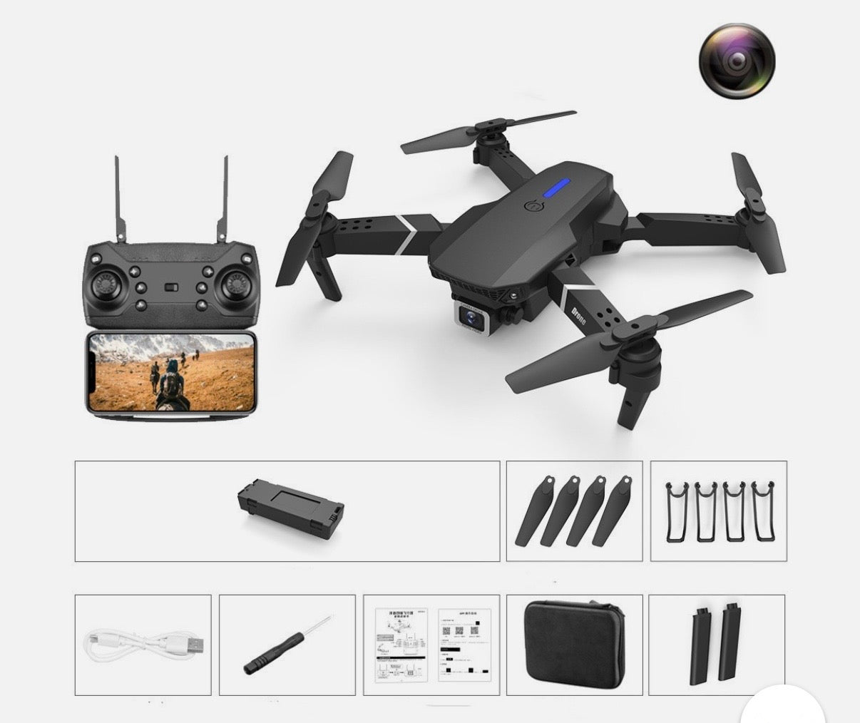 4K Pixel Dual Camera Airplane Toy